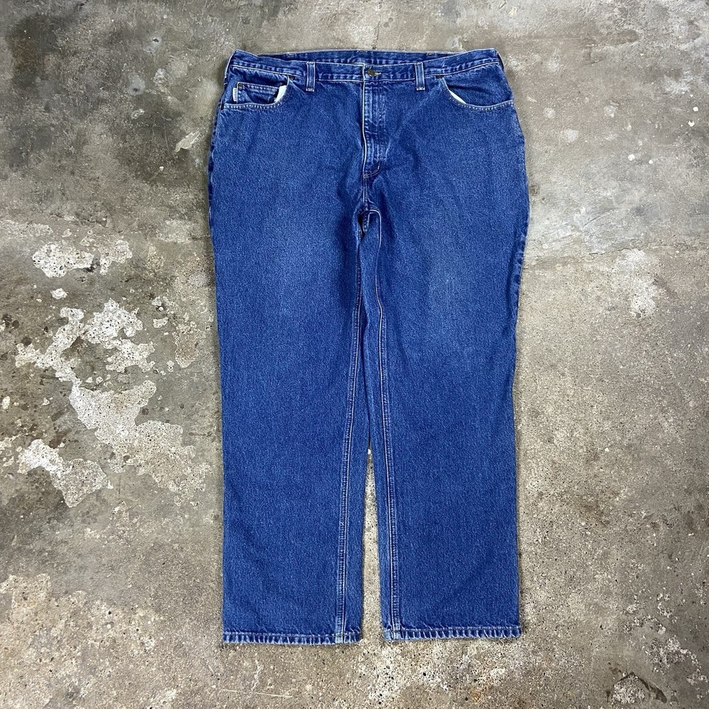 Carhartt Jeans Size 44x32 Blue Denim Medium Wash Relaxed Fit Work Wear 381 83